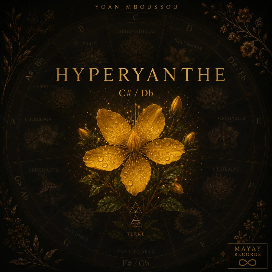 Pochette de Hyperyanthe, album de piano de Yoan Mboussou